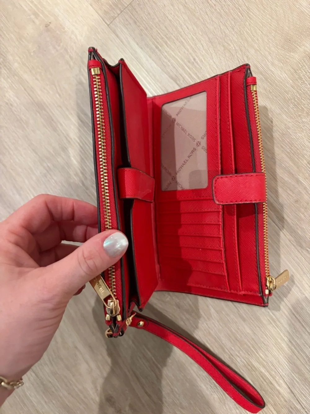 Michael Kors Jet Set Double Zip Wristlet Wallet – Red - Picture 7 of 10